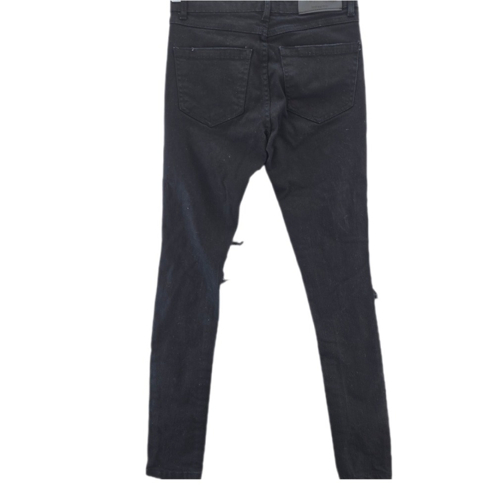 Boohoo Black Distressed Skinny Jeans for Men - Picture 2 of 16